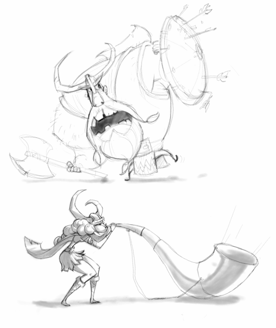 CharacterDesign- Roughs Vikings